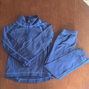 L.L. Bean Kids Wicked Warm Long Underwear Set size S/4 Night Blue